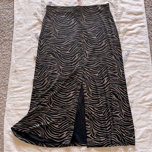 Vintage Briggs New York Zebra Pattern Maxi Skirt large L